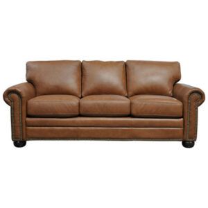 Josai 82" Genuine Leather Rolled Sofa