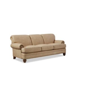 Kyril 88'' Genuine Leather Rolled Arm Sofa