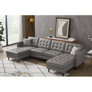 Maneh U-Shaped Sofa Tech Pu Leather, Upholstered Sofa Modern Sofa Living Room Couch