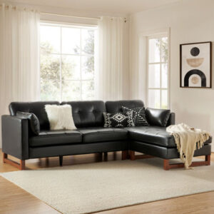 Neven 3 - Piece 100.5'' Genuine Leather Sectional Modular with Tufted Back