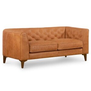 Peale 89" Genuine Leather Square Arm Sofa