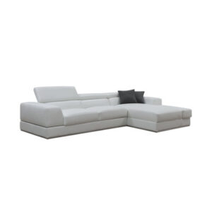 Pella Mini - Modern White Leather Right Facing Sectional Sofa