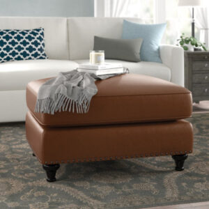 Perryton 29" Wide Genuine Leather Square Standard Ottoman