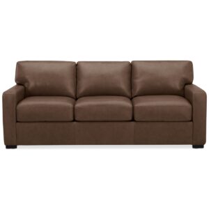 Radley 86" Leather Sofa, Created for Macy's - Light Grey