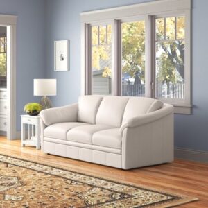 Ramdev 80" Genuine Leather Pillow Top Arm Sofa