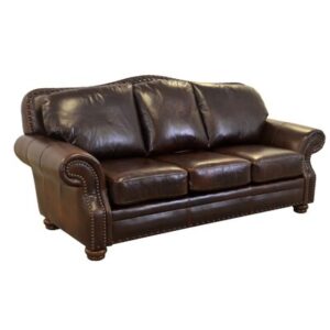 Somto 95" Genuine Leather Rolled Arm Sofa