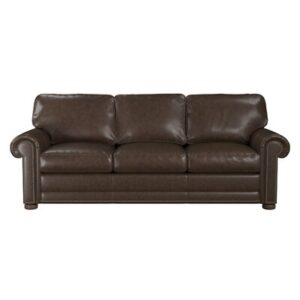 Sopheak 90" Genuine Leather Rolled Arm Sofa Bed