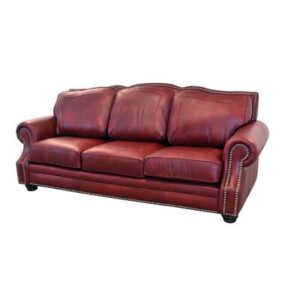 Stana 100" Genuine Leather Rolled Arm Sofa