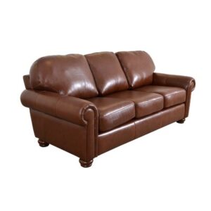 Stavre 89" Genuine Leather Rolled Arm Sofa