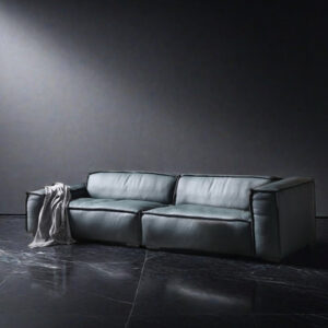 TM644039171564UC&Size Genuine Leather Square Arm Sofa