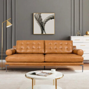Vicenza 88'' Genuine Leather Pillow Top Arms Sofa