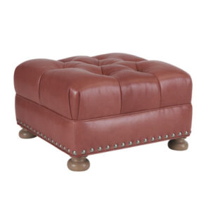 Winslow 26.5" W Leather Tufted Square Standard Ottoman