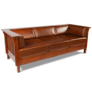 Arts And Crafts 65'' Genuine Leather Sofa