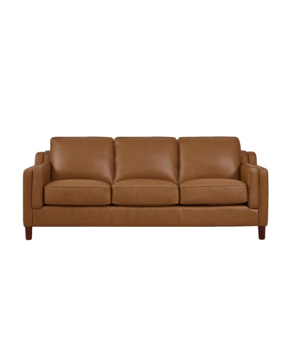 Bella 84" Top Grain Leather Sofa Couch - Cognac Brown