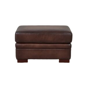 Brookfield 30" Top Grain Leather Ottoman - Caramel Brown