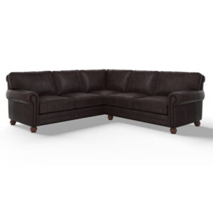 Charleston Deeper and Wider 2x2 100% Full Top Grain Leather Sectional