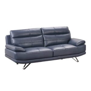 EK530 Navy Blue Leather Sofa