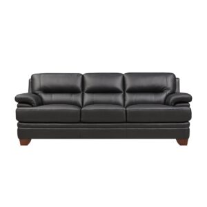 Luxor 88" Top Grain Leather Sofa - Black