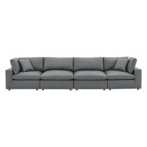 Modway Commix Down Filled Overstuffed Vegan Leather 4-Seater Sofa