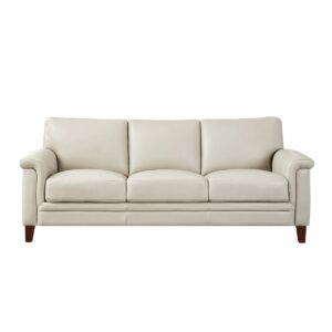 Westcott 84" Top Grain Leather Sofa - Vanilla White
