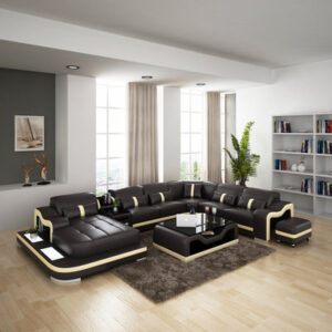 6 - Piece Leather Sectional