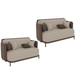 Artificial leather double sofa bench