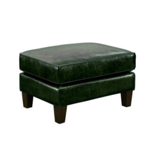 Asmunn Asoni Distressed Green Top Grain Leather Ottoman