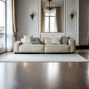 Cream left low Genuine Leather Modular Sofa cushion couch