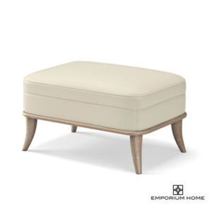 Emporium Home Jackie Ottoman-Gray-Milk Leather