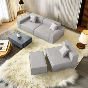 Jaiking 4 - Piece Vegan Leather Sectional