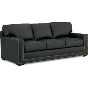Mikylla 90'' Genuine Leather Tuxedo Arms CAL117 Compliant Sofa
