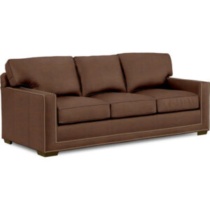 Mikyng 90'' Genuine Leather Tuxedo Arms CAL117 Compliant Sofa