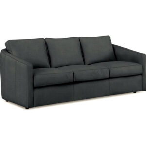 Miladie 84'' Genuine Leather Tuxedo Arms CAL117 Compliant Sofa