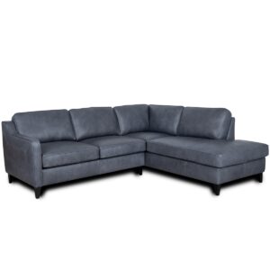 Rutherford Home Bari 98" Leather 2-piece Sectional - Shale