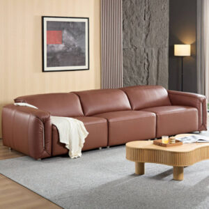 122.83" Leather Comfy Sofa Couch With Extra Deep Seats