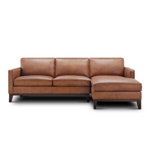 Danyale Leather Sofa Chaise Right Arm Facing With Wood Base