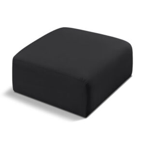Hristea 31" Wide Vegan Leather Tufted Square Standard Ottoman