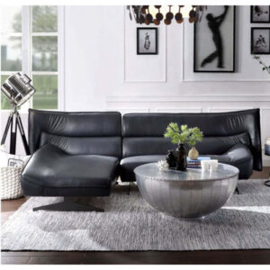 Joyce Sectional Sofa Dark Gray Top Grain Leather