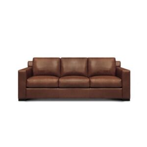 Linzy 92" Genuine Leather Square Arm Sofa