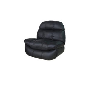 Modern leather recliner with durable metal frame.