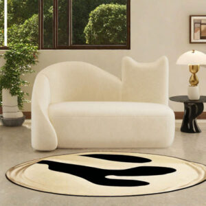 Small cream-shaped cat's paw leather sofa