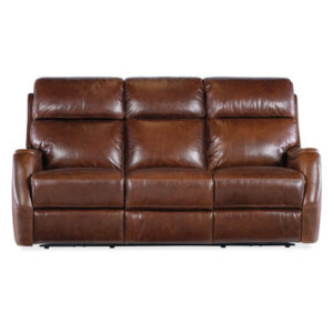 Treanna Zero Gravity Leather Power Sofa with Power Headrest, Brown