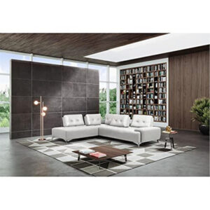 Turano 125" Wide Genuine Leather Left Hand Facing Modular Corner Sectional