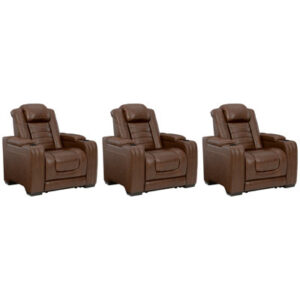 Vallone 39.25" Wide Leather Match Power Recliner with Massager and Heated Cushion