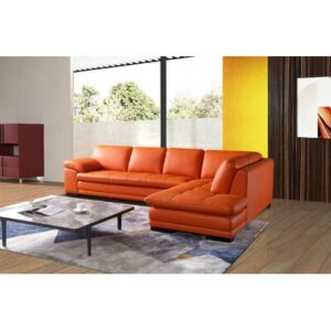 124" Wide Leather Match Sofa & Chaise