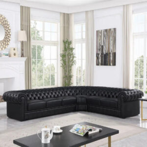 138" Chesterfield Handcrafted Top Grain Cow Genuine leather Sectional