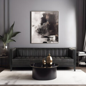 89" Eclipse Leather Sofa, Black and Solid Wood, Comfortable Non-Woven Fabric - 89" x 34" x 29"