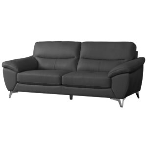 Abbyson Living 86" Top Grain Leather Sofa - Dark Gray