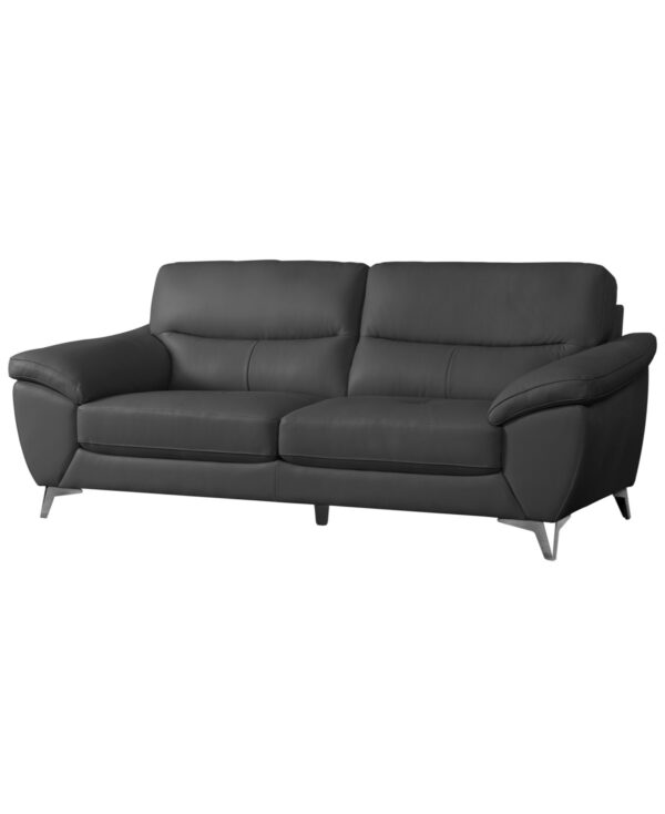 Abbyson Living 86" Top Grain Leather Sofa - Dark Gray