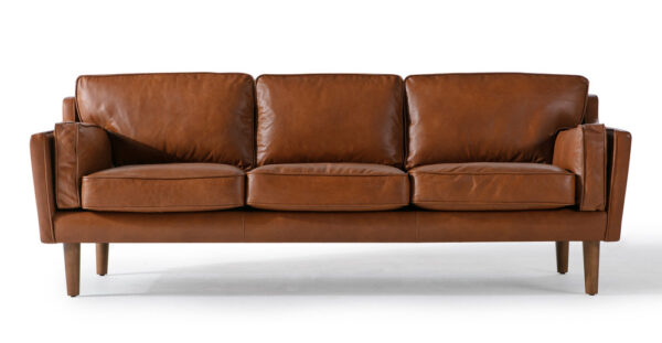 Beatnik 86" Leather Sofa, Napoli Spice